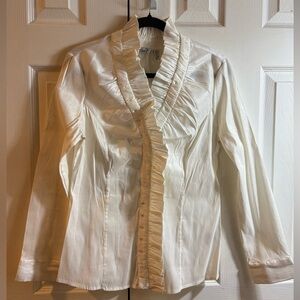 Ravel Ivory Ruffle Front Blouse
